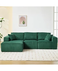 gaomon 108" Corduroy Modular L Shaped Sectional Sofa with Chaise