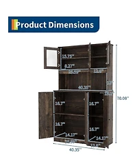 Gaomon Farmhouse Kitchen Pantry Cabinet Hutch with Shelves and Doors