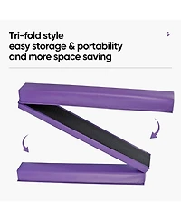 Zeny 9ft Folding Gymnastics Balance Beam for Kids, Floor Balance Beam Bar with Anti-Slip Base Extra Firm Foam Walking Beams