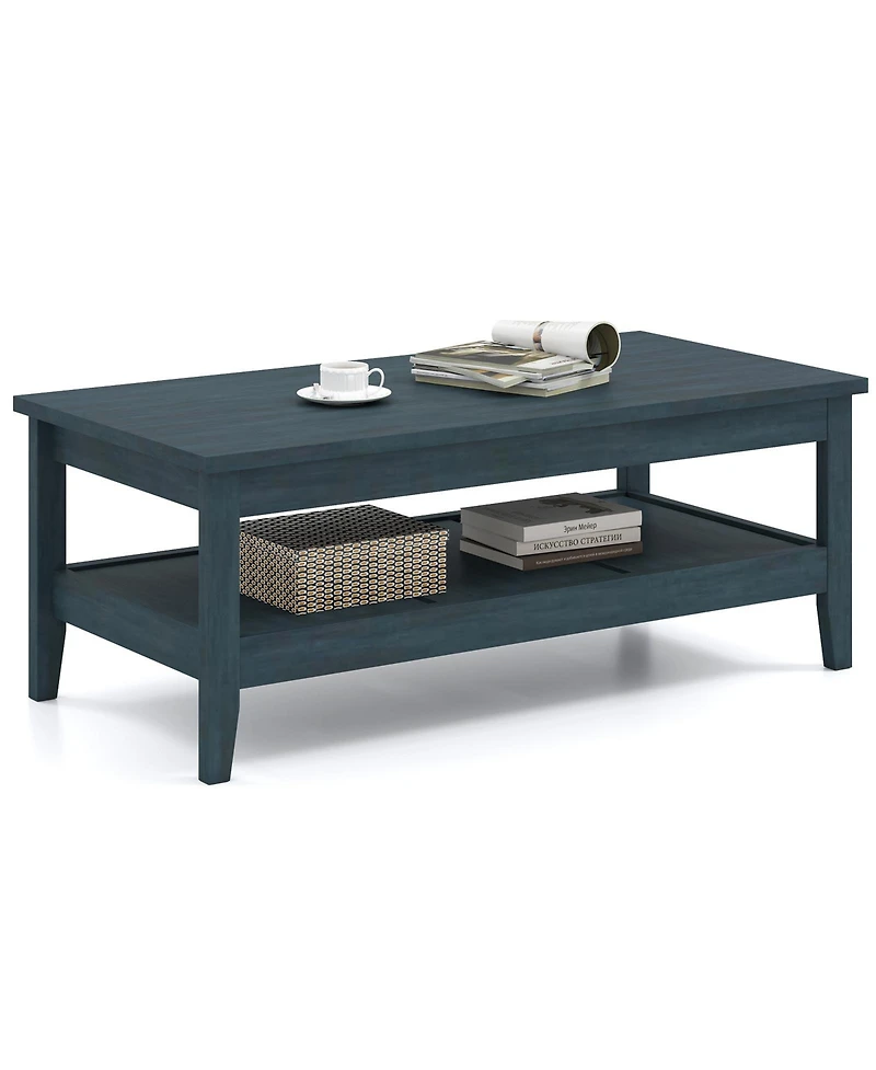 Slickblue Farmhouse Coffee Table Thick Tabletop