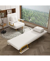 Rainsken Folding Sofa Bed, 3-in-1 Convertible Chair with Pillow and 5-Position Adjustable Backrest, Space-Saving Sleeper for Living Room, Bedroom