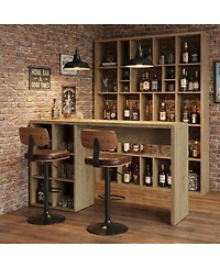 Tribesigns 70.9-Inch Bar Table with 6 Cubbies Storage, Narrow Long Counter Height Pub Table, Rectangular Farmhouse High Top Home Bar Unit