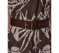 Donna Karan New York Women's Printed Square Neck Midi Dress