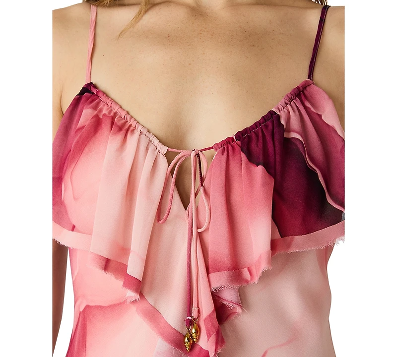 Bb Dakota Women's Printed V-Neck Maxi Dress