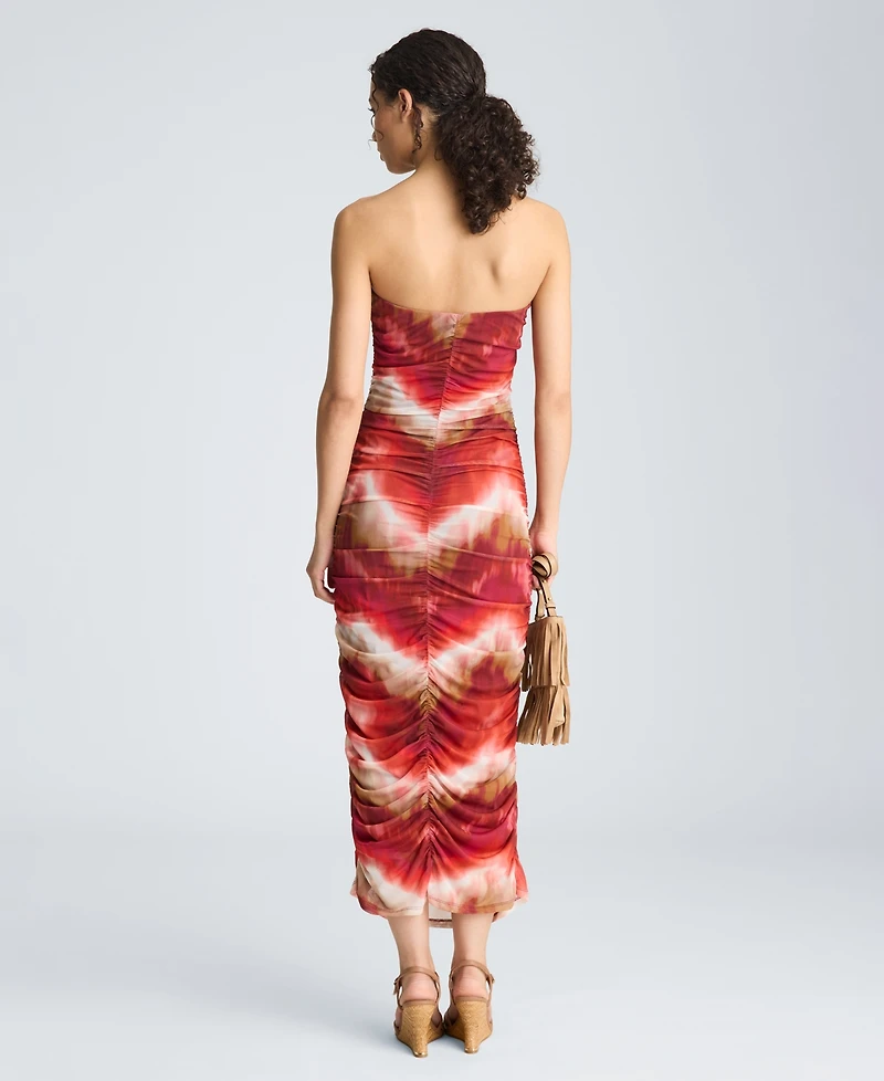 Kenneth Cole Women's Strapless Ruched Midi Dress