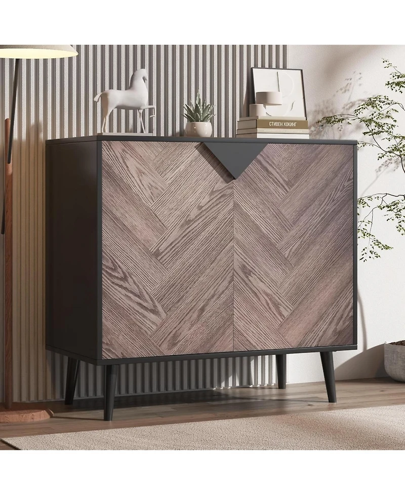 gaomon Contemporary Sideboard Buffet Cabinet - 31.5" with Doors and Shelf - Accent Storage Console - Dining, Living Room