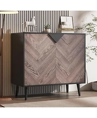 gaomon Contemporary Sideboard Buffet Cabinet - 31.5" with Doors and Shelf - Accent Storage Console - Dining, Living Room