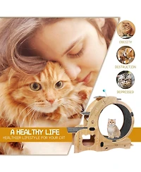 Zeus & Ruta 6-in-1 Cat Exercise Wheel Upgraded Large Treadmill with Silent Wheels Indoor Cat Furniture and Toys