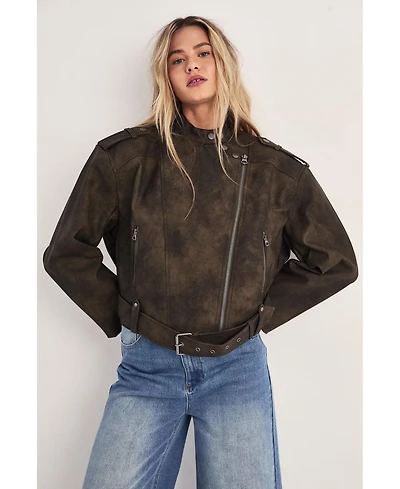Nasty Gal Women's Cropped Biker Jacket