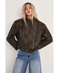 Nasty Gal Women's Cropped Biker Jacket