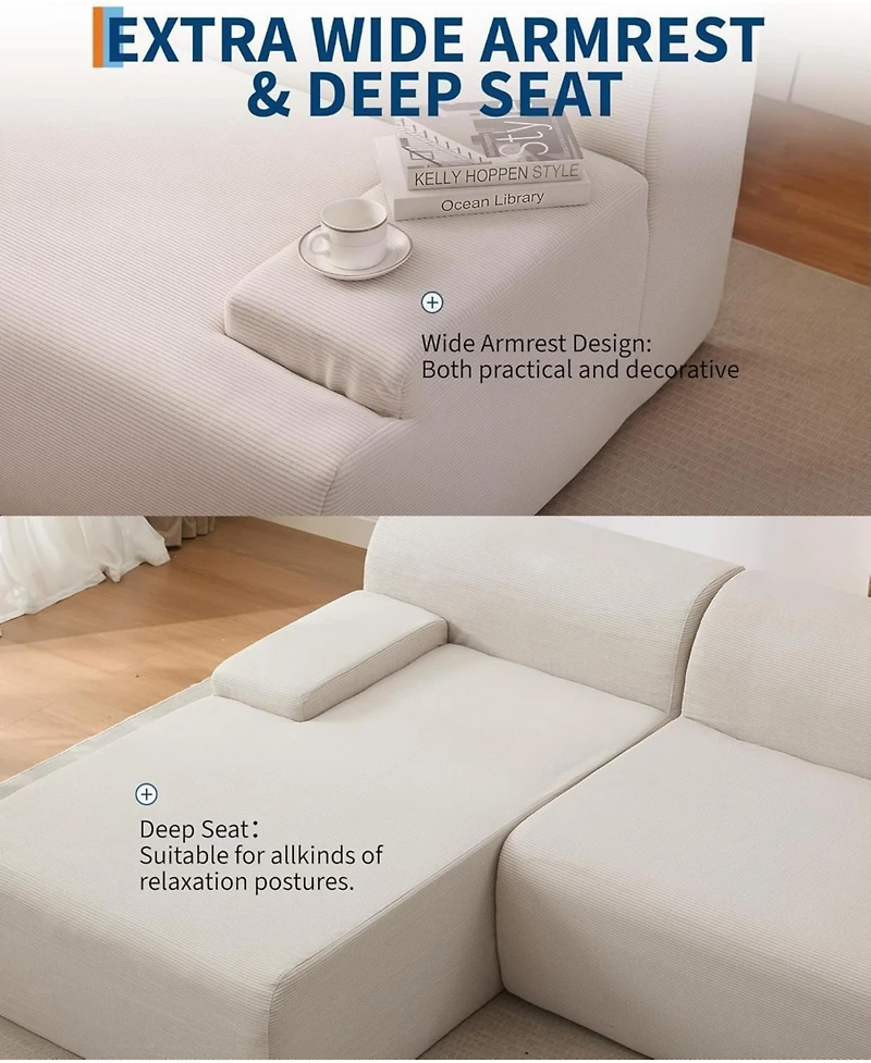 gaomon Modular Cloud Sofa Sectional, Sectional Couch with Deep Seat