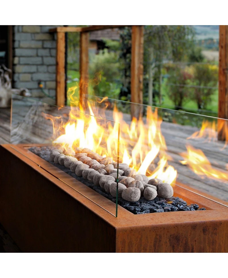 Sugift Ceramic Fire Pebble Stones 1-2 in 48 Pcs Lava Rocks for Fire Pit Use