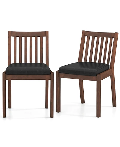 Sugift Pu Leather Upholstered Dining Chairs Set of Two