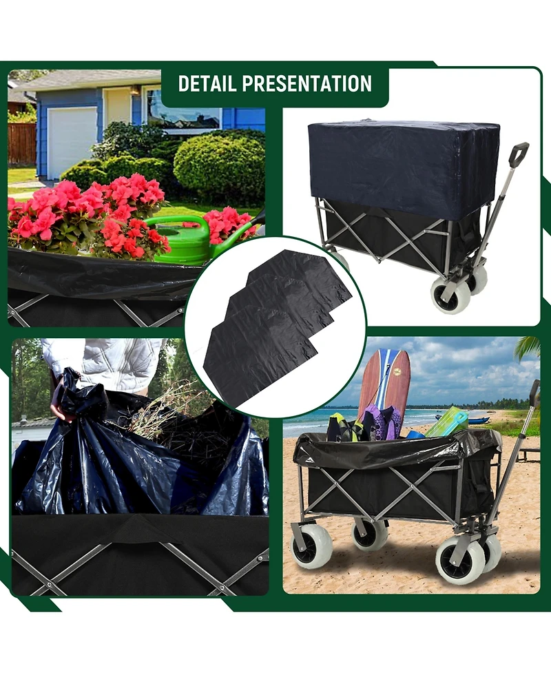 Mondawe 500lbs Beach Utility Carts w/ Cooler Bag & Liner Set