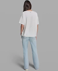 Karl Lagerfeld Paris Women's Floral Print Crewneck Top