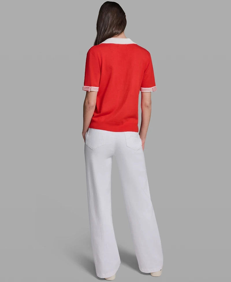 Karl Lagerfeld Paris Women's Johnny Collar Sweater