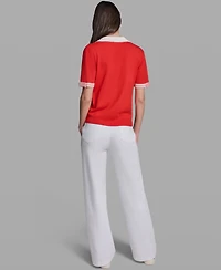 Karl Lagerfeld Paris Women's Johnny Collar Sweater