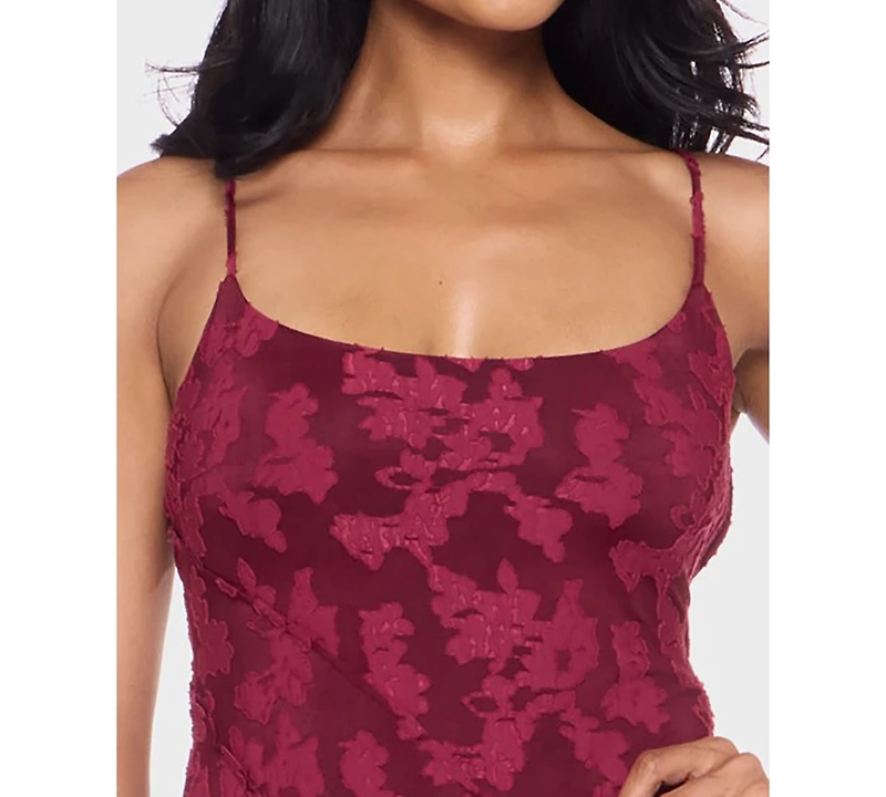 Alex & Sophia Juniors' Scoop Neck Jacquard Dress