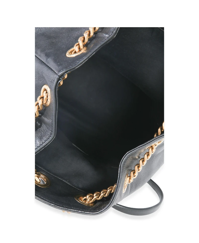 Pre-Owned Saint Laurent Black Matelasse Lambskin Monogram Joe Backpack