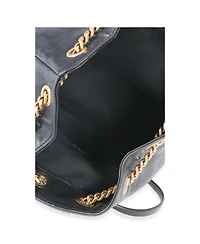 Pre-Owned Saint Laurent Black Matelasse Lambskin Monogram Joe Backpack