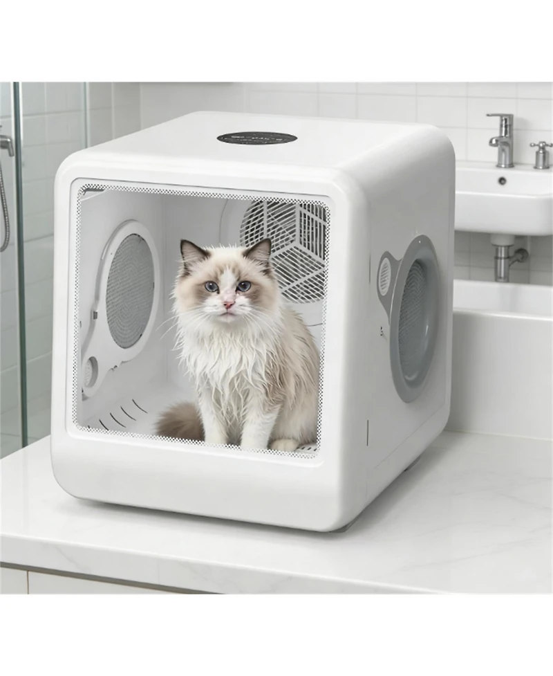 Zeus & Ruta Pet Hair Dryer Room with 3-Speed Modes, Dual-Temp Wind (32-40 aC), 5-120 Min Timer