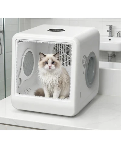 Zeus & Ruta Pet Hair Dryer Room with 3-Speed Modes, Dual-Temp Wind (32-40 aC), 5-120 Min Timer