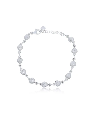 The Lovery Sterling Silver Puffy Heart Bracelet