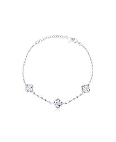 The Lovery Sterling Silver Fluted Clover Trio Bracelet