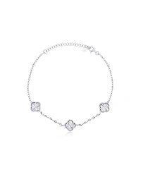 The Lovery Sterling Silver Fluted Clover Trio Bracelet