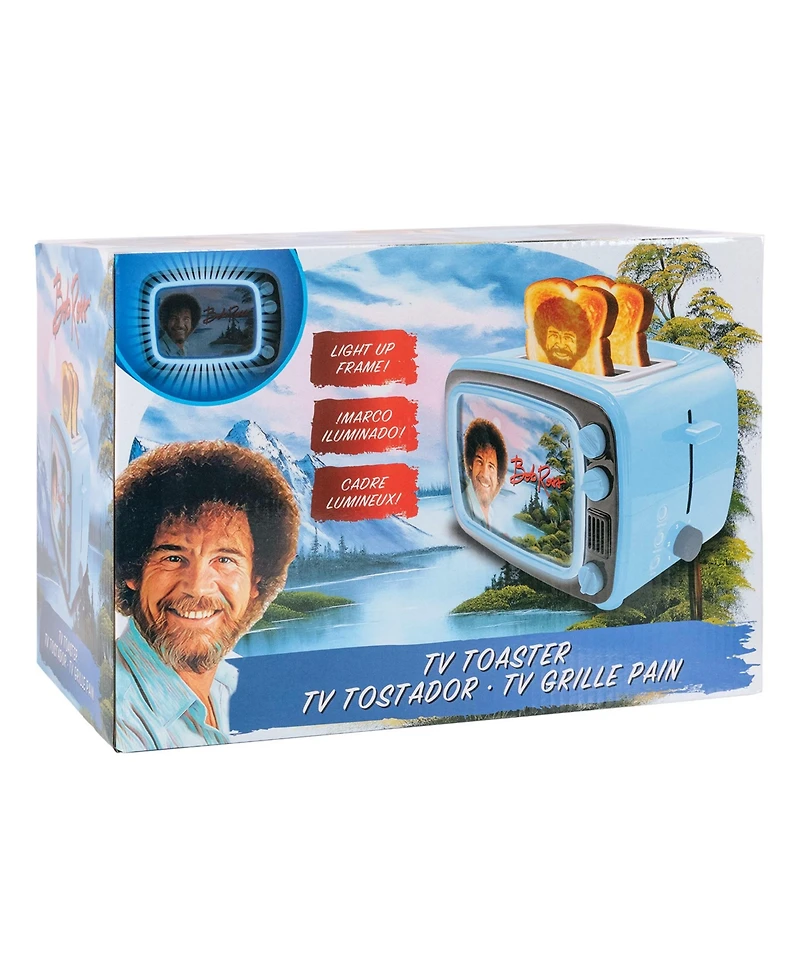 Uncanny Brands Bob Ross Retro Tv Toaster with Light Up Frame
