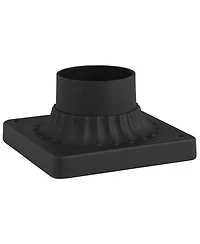 John Timberland Moray Bay High Mission Outdoor Post Light Fixture Pole Porch with Pier Mount Adapter 3-Light Glass Shade