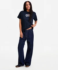 Rebellious One Juniors' Cotton Rose Vibes Boyfriend Tee