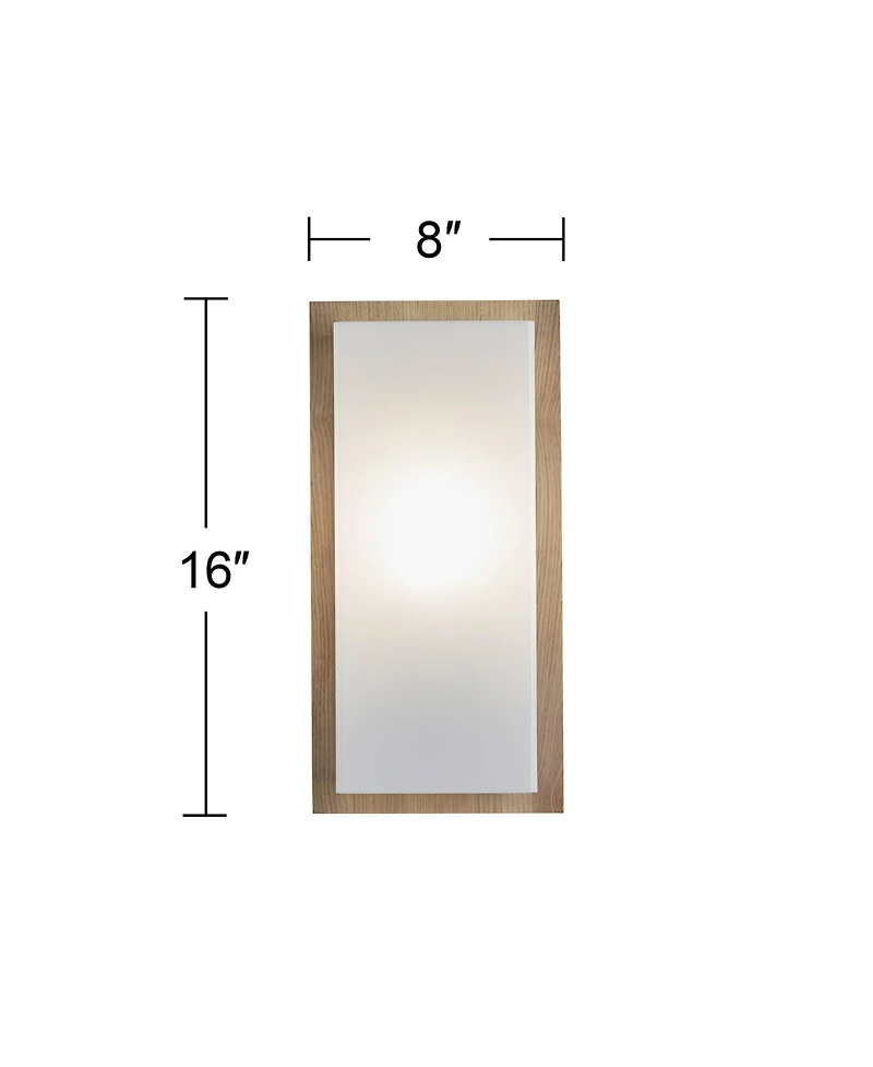 360 Lighting Lucero High Ash Wood Finish Modern Panel Wall Sconce