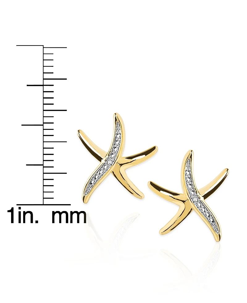 Macy's Diamond Accent 0.01 ct. t. w. Starfish Stud Earrings