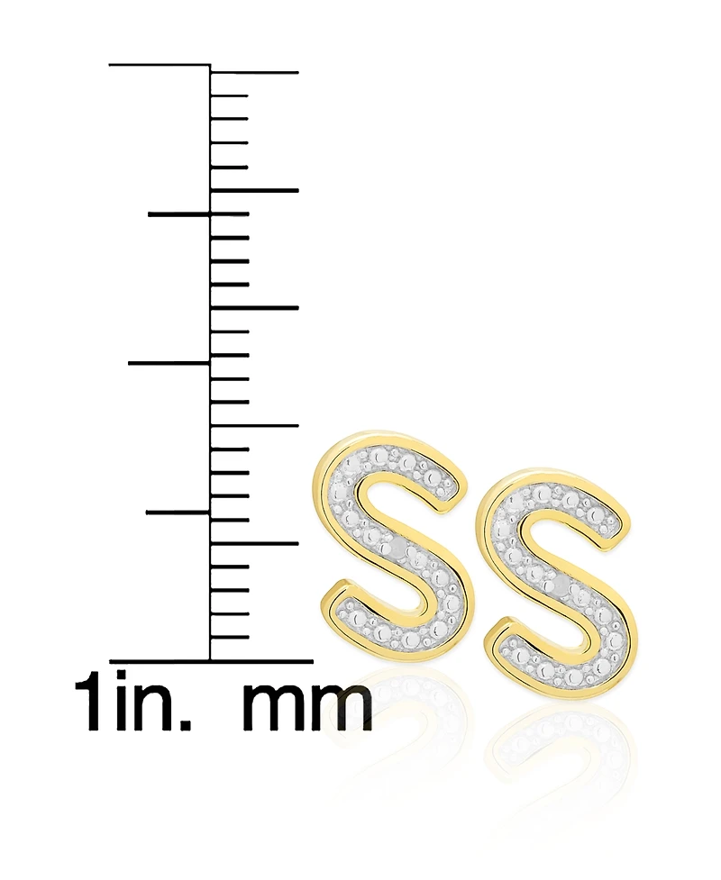 Macy's Diamond Accent 0.01 ct. t. w. Initial 'S' Stud Earrings