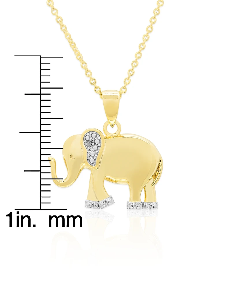 Macy's Diamond Accent 0.005 ct. t. w. Elephant Pendant, 18'' Necklace