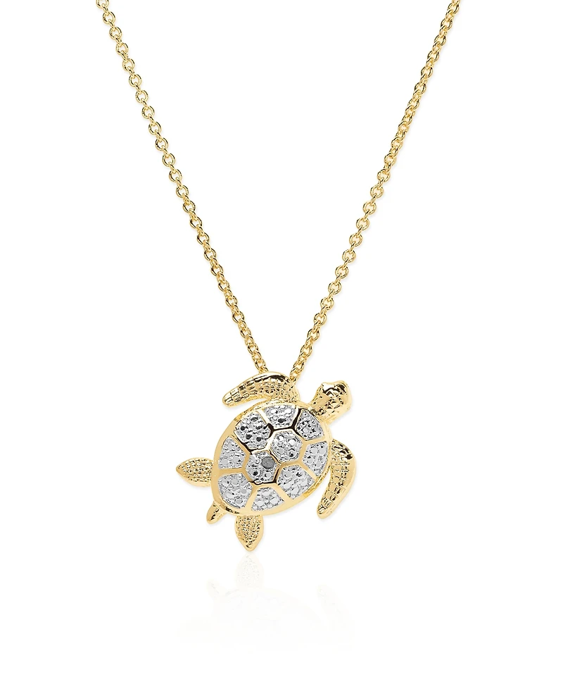 Macy's Diamond Accent 0.005 ct. t. w. Turtle Pendant, 18'' Necklace