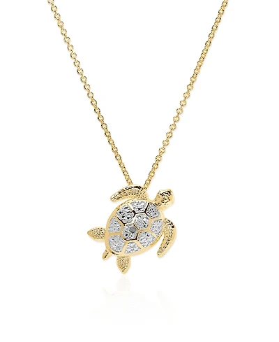 Macy's Diamond Accent 0.005 ct. t. w. Turtle Pendant, 18'' Necklace