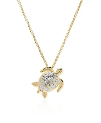 Macy's Diamond Accent 0.005 ct. t. w. Turtle Pendant, 18'' Necklace