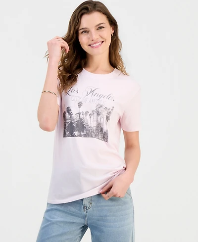 Self Esteem Juniors' La Palm Trees Graphic-Print Tee