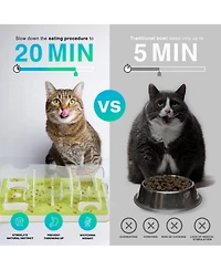 Aronkl Interactive Cat Puzzle Feeder Slow Feed Maze Multiple Difficulty Levels Mental Stimulation Detachable Non Slip