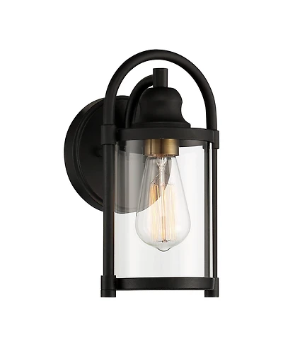 John Timberland Avani Rustic Outdoor Wall Light Fixture Black Metal 10 1/4" Clear Glass Panels for Post Exterior Barn Deck House Porch Yard Patio Home