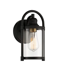 John Timberland Avani Rustic Outdoor Wall Light Fixture Black Metal 10 1/4" Clear Glass Panels for Post Exterior Barn Deck House Porch Yard Patio Home