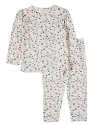 MeMoi Little Girls 2 Piece "Candied Hearts" Pointelle Pull-On Lounge Set