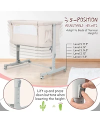 Sugift Portable Baby Bedside Bassinet with Adjustable Heights and Bag
