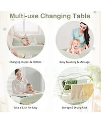 Sugift Baby Diaper Changing Table with Water Basin and Wheels