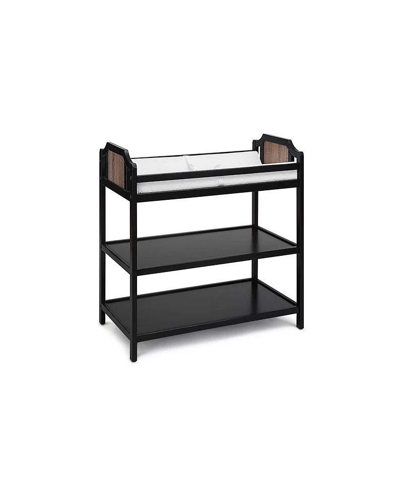 flynama Modern Changing Table Brownstone Finish with Two Shelves and 4 Side Safety Rails for Nursery