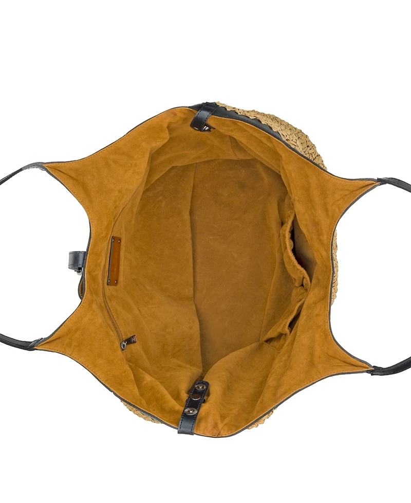 Patricia Nash Santorini Medium Woven Straw Satchel