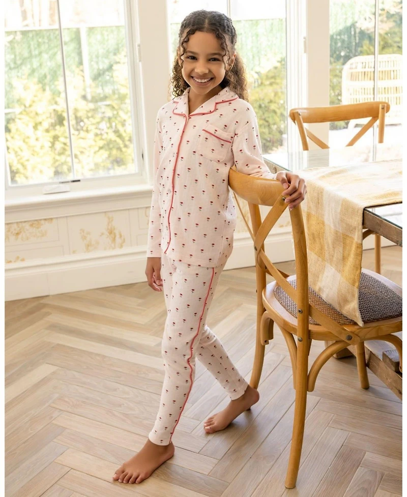 MeMoi Little Girls 2 Piece "Plant Your Dreams & Grow Happy" Pointelle Lounge Set