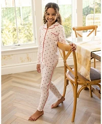 MeMoi Little Girls 2 Piece "Plant Your Dreams & Grow Happy" Pointelle Lounge Set
